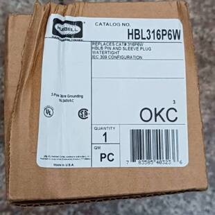 可维修Hubbell电源插头HBL316P6W 有7只，原议价