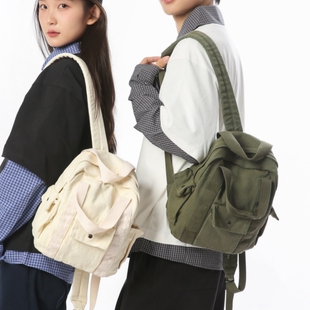 书包女ins风 韩版大学生背包高中森系潮多用大容量旅行帆布双肩包