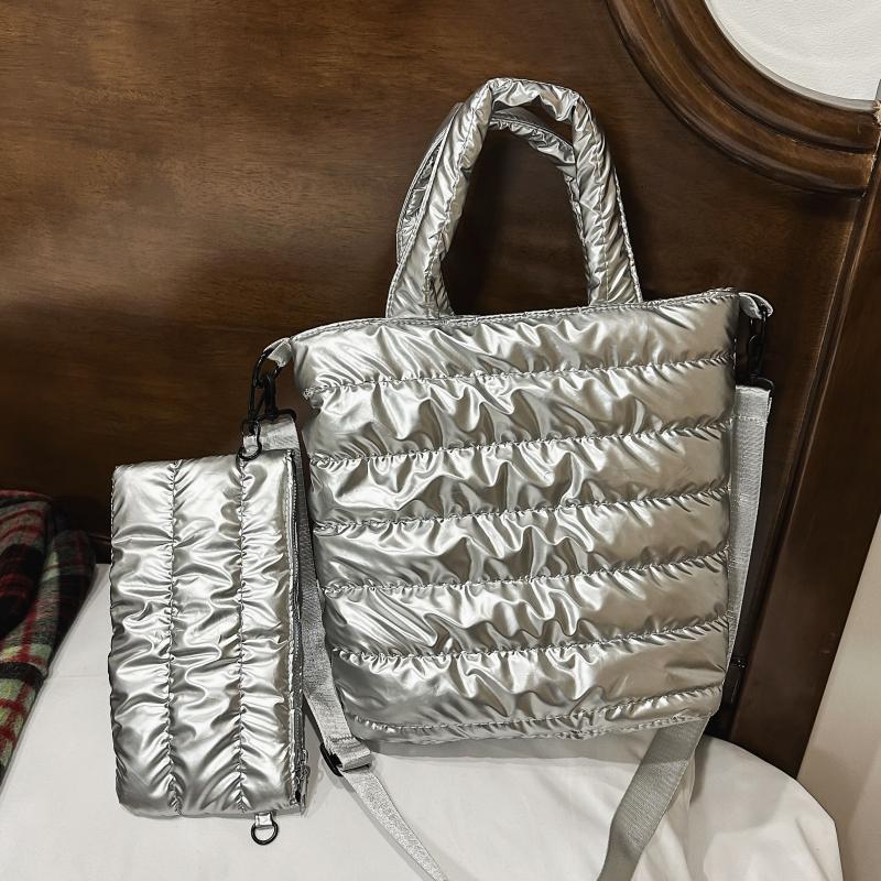 托特包女大容量包包2024新款冬季时尚羽绒单肩包百搭通勤大包女包