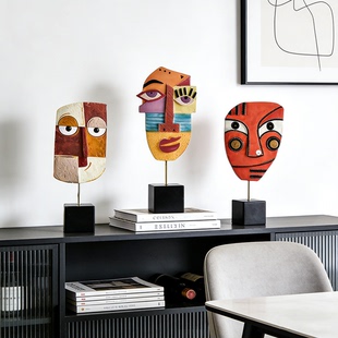 抽象人脸摆件INS家居摆件酒柜电视柜装饰摆设小众艺术品跨境摆件