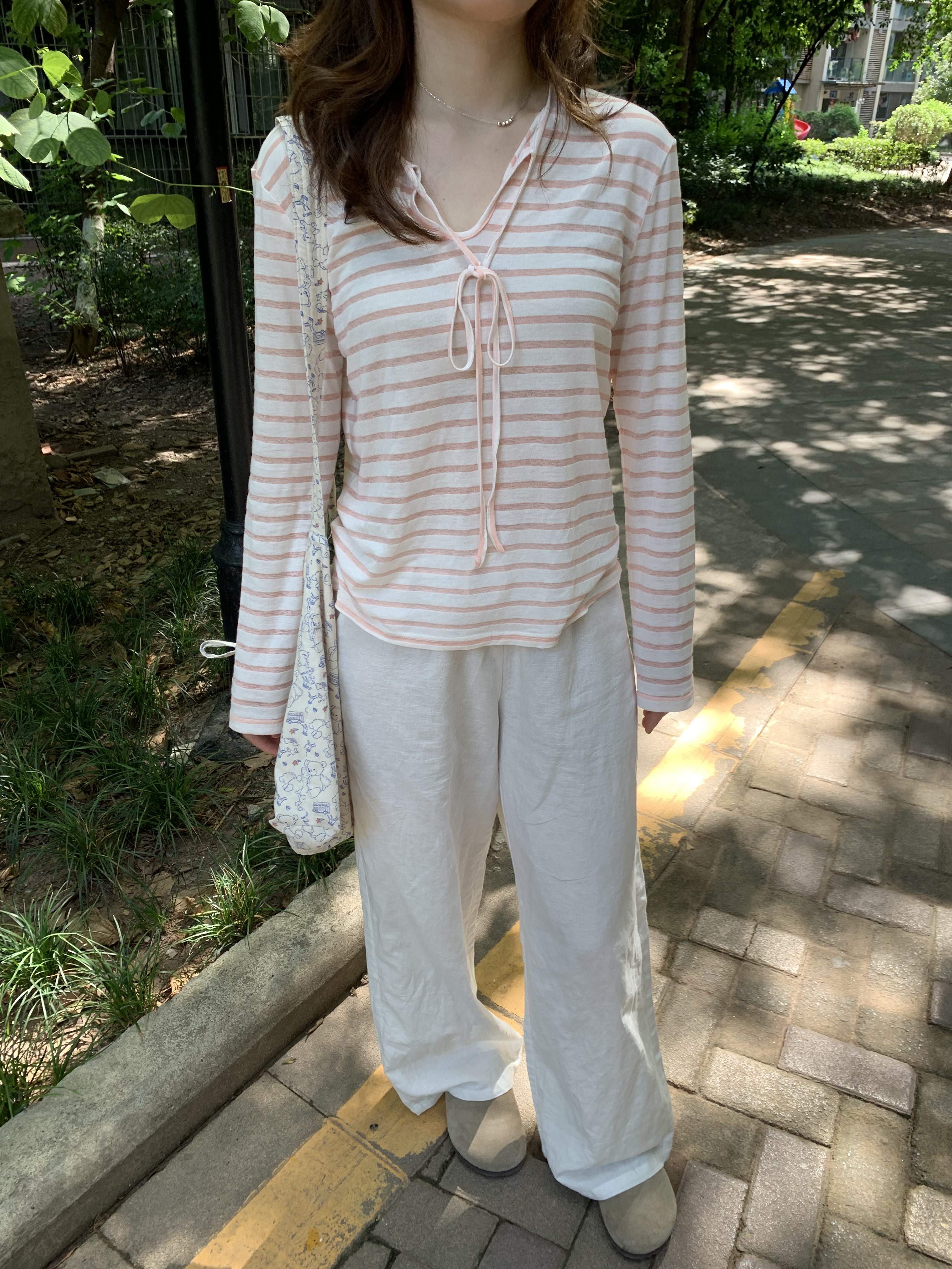 哦米家·粉条纹罩衫女莱赛尔防晒小外搭罩t女外套小上衣