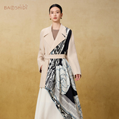 宝石蝶真丝绵羊毛大方巾127 127cm大披肩秋冬保暖新款 丝羊毛围巾