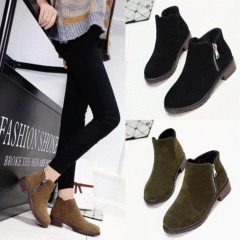 Chaussons enfants en suède pour hiver - semelle caoutchouc - Ref 1008699 Image 19