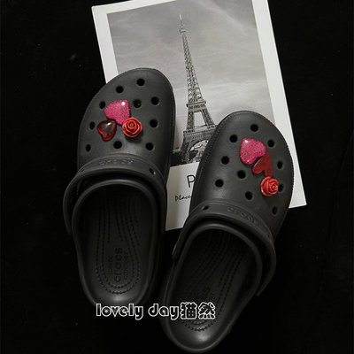 原创简约鞋扣适配Crocs洞洞鞋配饰花套装鞋扣高级感红diy洞洞鞋花