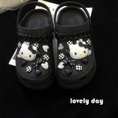 小红书同款 Crocs洞洞鞋 扣辣妹配饰diy套装 花日系猫咪女鞋 智必星 鞋