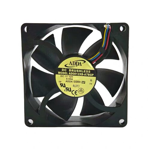 滚珠散热风扇AD0812XB-A7BGP全新正品ADDA风机12V风机0.55A/8025