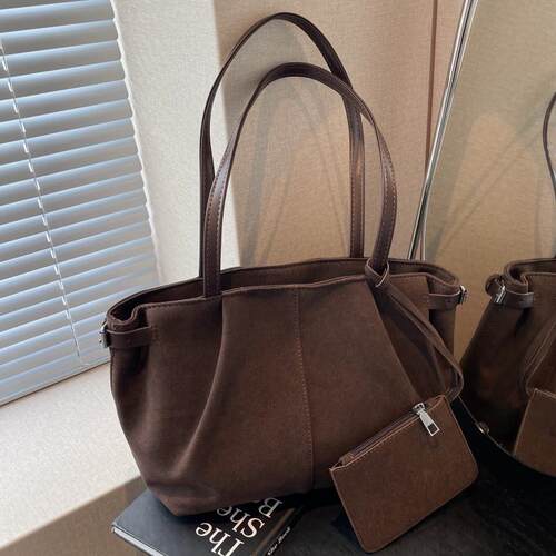 秋冬季复古磨砂大容量包包女式2024新款通勤单肩包时尚手提托特包