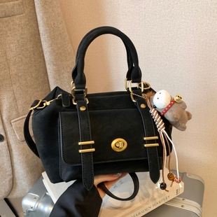 美拉德风手提包包女冬季2025新款潮时尚复古保龄球包百搭斜挎包