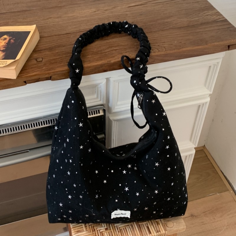韩系大容量手提星星布袋包女2026新款超好看的拉链通勤单肩托特包,箱包皮具/热销女包/男包,托特包,淘宝优惠券,粉丝福利购,淘宝优惠卷