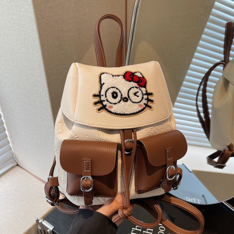 撞色时尚百搭儿童背包猫咪可爱卡通小书包幼儿园休闲双肩包韩版潮