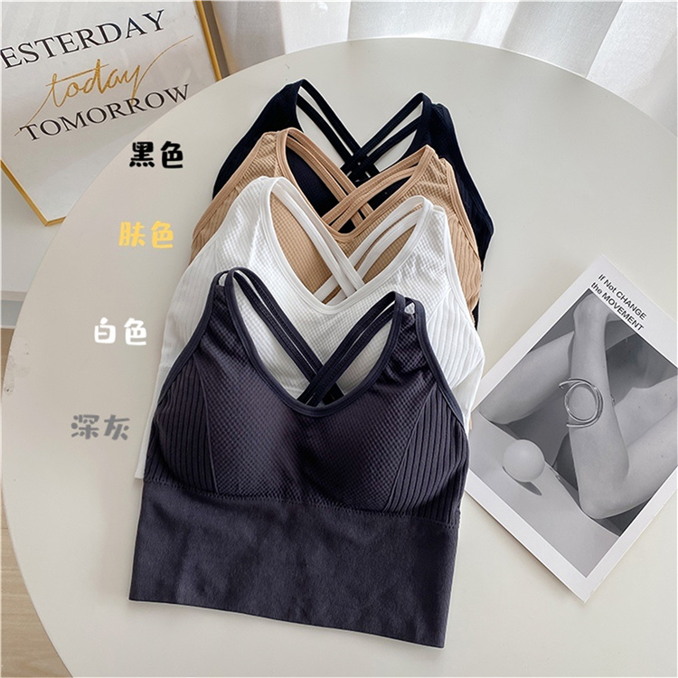 實拍 韓版春夏學生小女防走光美背內衣舒適裹胸打底背心吊帶