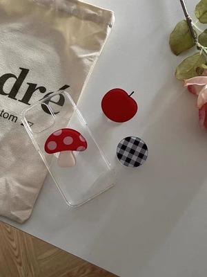 韩国ins可爱小蘑菇苹果格子气囊手机支架便携看视频韩系小众新款