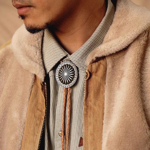 美式复古白铜波洛扣bolotie领绳