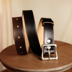 美国Horween霍尔文茶芯皮手工腰带美式复古经典中性百搭绅士皮带