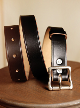 美国Horween霍尔文茶芯皮手工腰带美式复古经典中性百搭绅士皮带