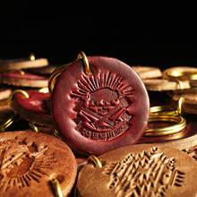 美国进口HORWEEN CXL霍尔文茶芯皮美式复古手工钥匙牌钥匙扣挂饰