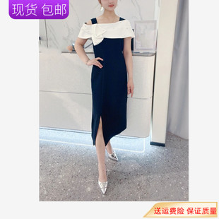 新款 小礼服2025夏季 气质高端名媛设计感露肩连衣裙收腰显瘦中长裙