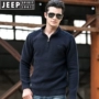 JEEP Xe jeep nam mùa đông cổ áo len cổ áo trung niên nam giản dị cotton thường cao cổ áo len đan - Kéo qua quần áo thời trang