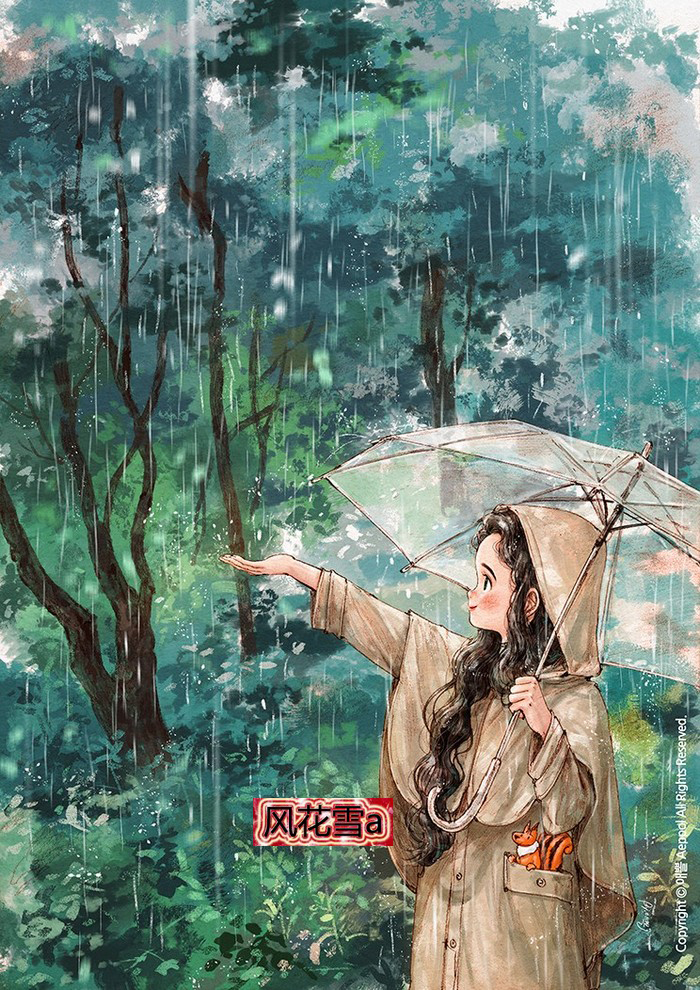 超清晰彩色十字绣重绘图纸/源文件森林女孩日记414