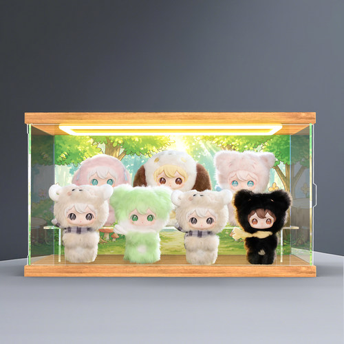 适用AYORTOYS田栩宁兔闪闪2代小小的你搪胶盲盒亚克力灯光展示盒