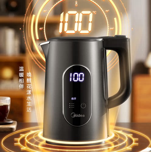 美的316L不锈钢电热水壶1.5L