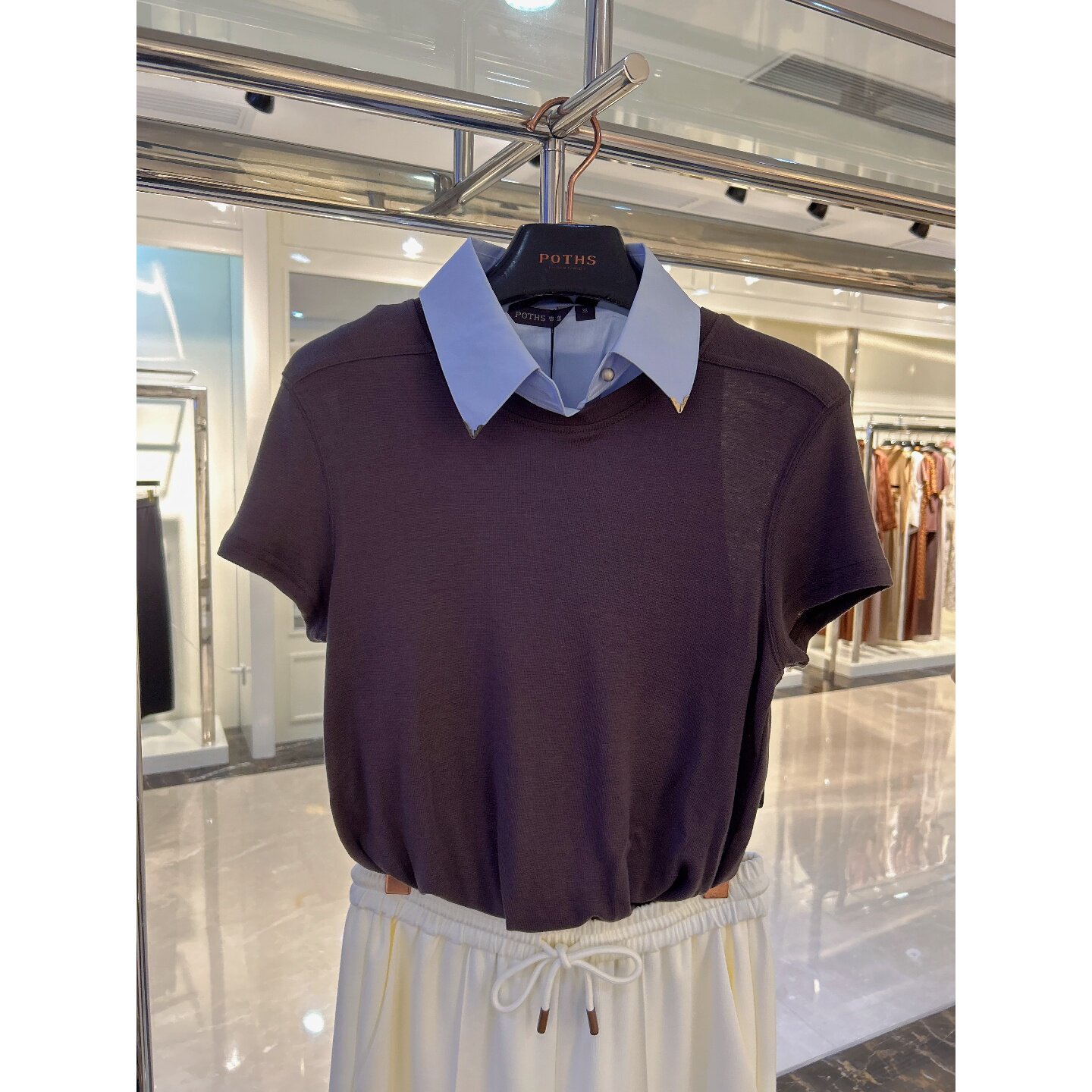 铂玺百搭时尚气质衬衫领上衣女