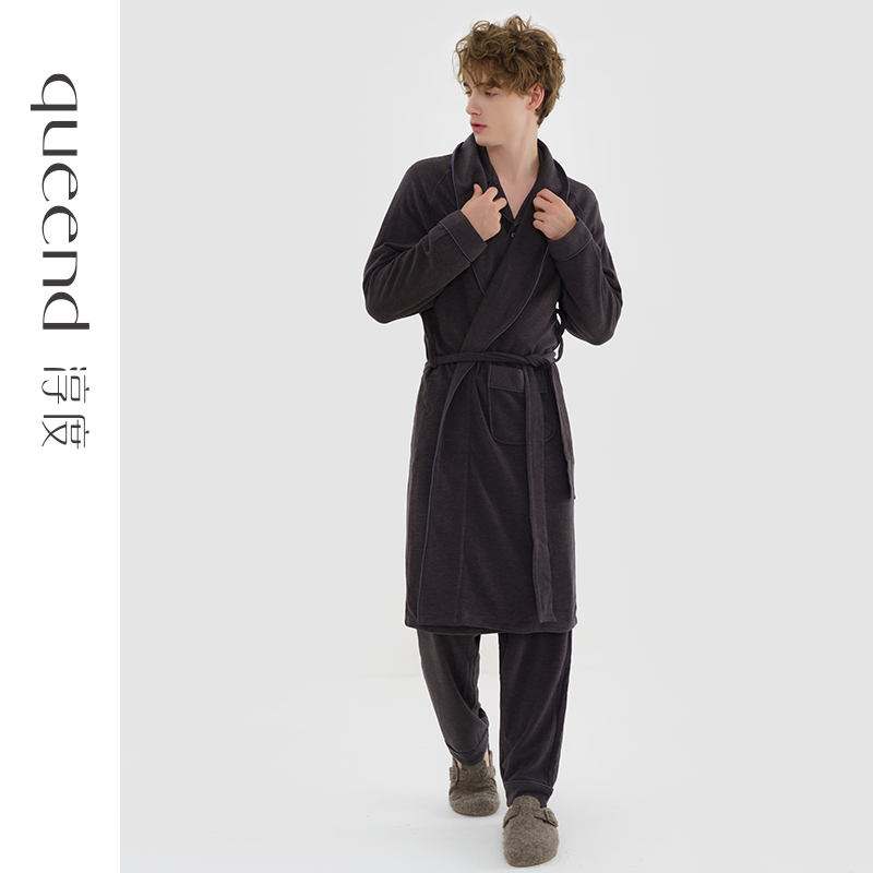 淳度RX天丝绒睡衣睡袍男款春秋季高级感冬季加厚大码浴袍晨袍外披