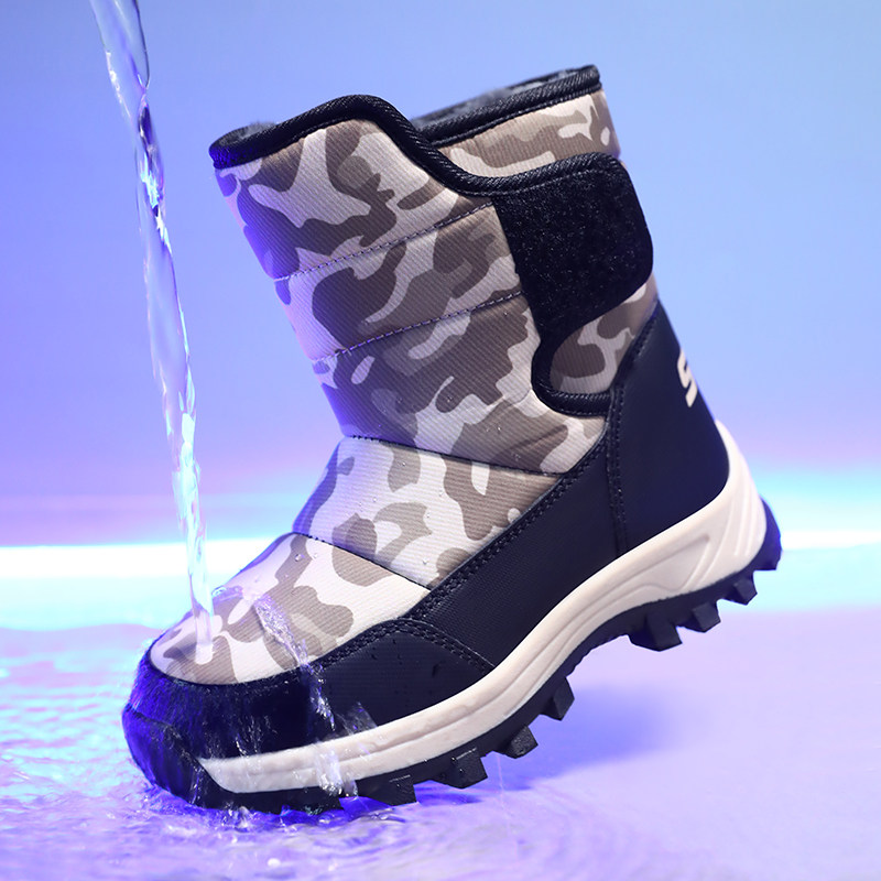 ABC儿童高筒雪地靴加绒保