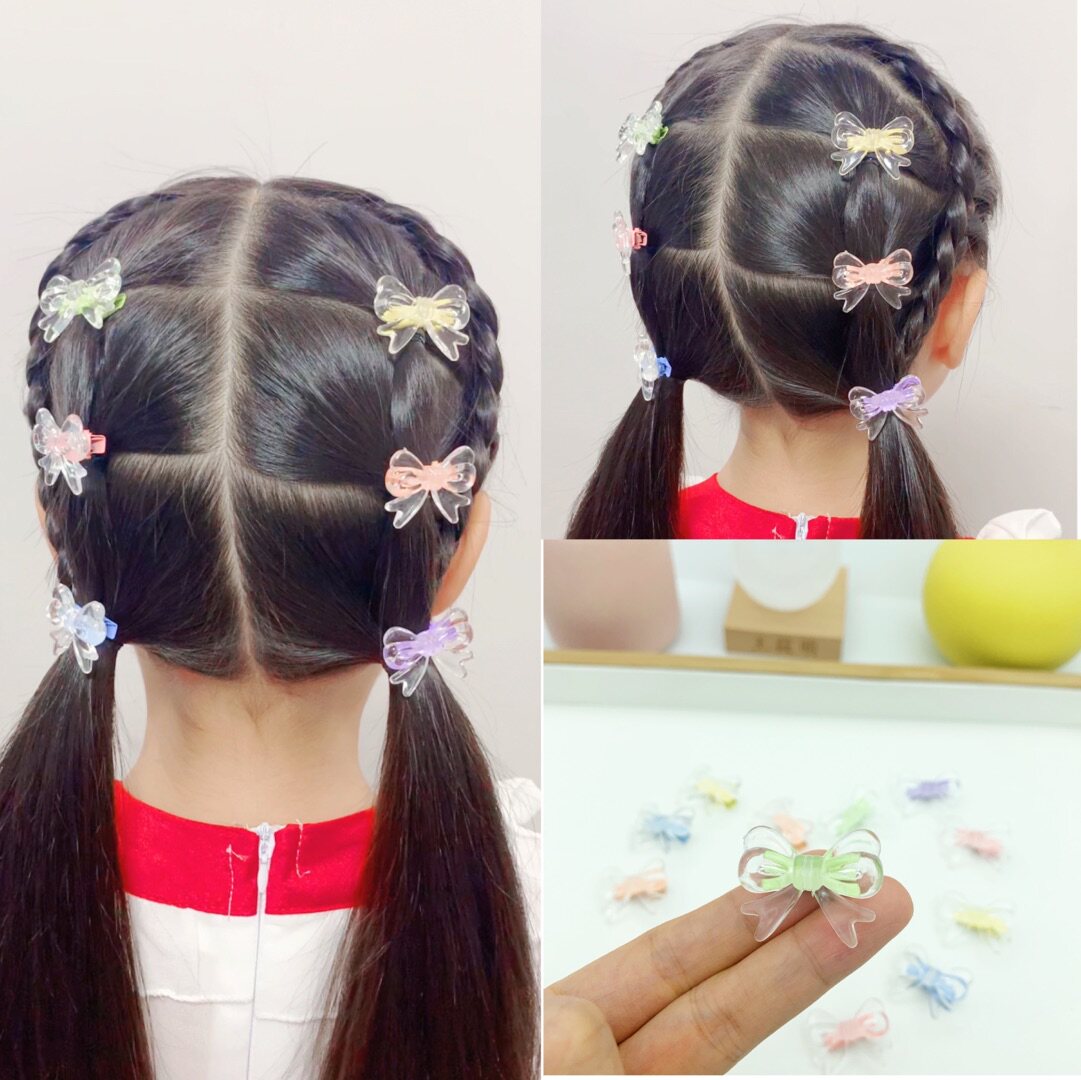 王筱萌透明蝴蝶结发夹糖果色夹子女童发饰&mdash;&mdash;清仓促销