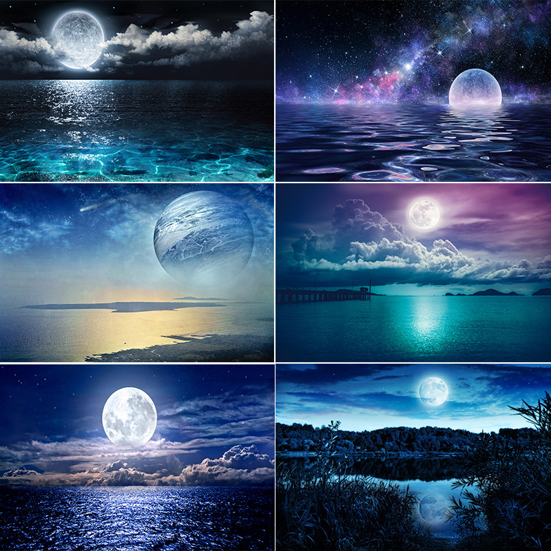 鱼缸背景纸高清立体壁纸水族箱壁画造景装饰3d星空夜色正胶自粘