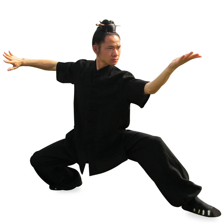 短袖高档亚麻武当练功服