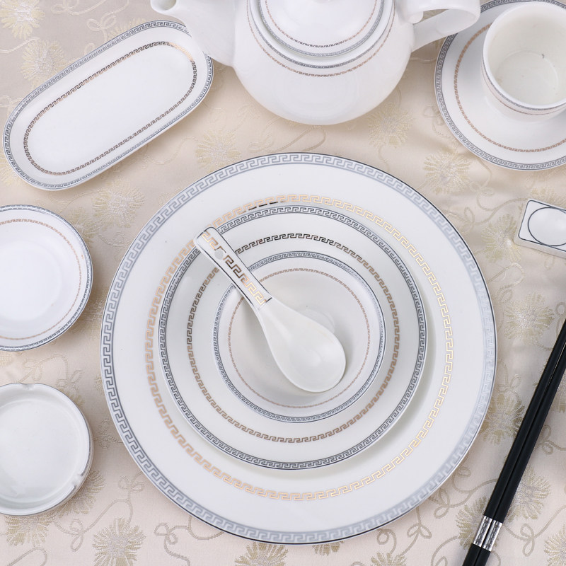 陶瓷酒店餐具盘碗碟摆台餐具中餐会所饭店摆台苏菲碟骨碟翅碗茶杯