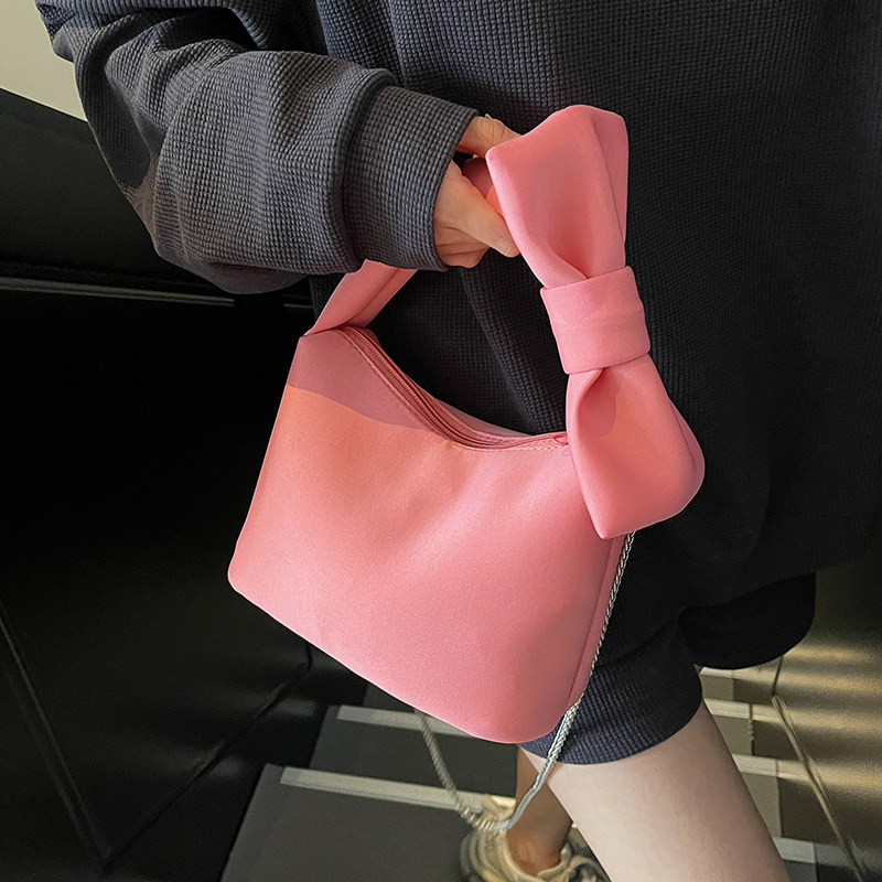 简约休闲手拎小包包女2025新款潮时尚链条斜挎包蝴蝶结帆布水桶包,箱包皮具/热销女包/男包,水桶包,淘宝优惠券,粉丝福利购,淘宝优惠卷