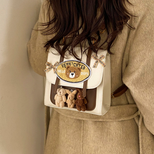 剑桥学院风双肩包女2026新款 百搭轻便后背包 可爱风撞色小书包春季