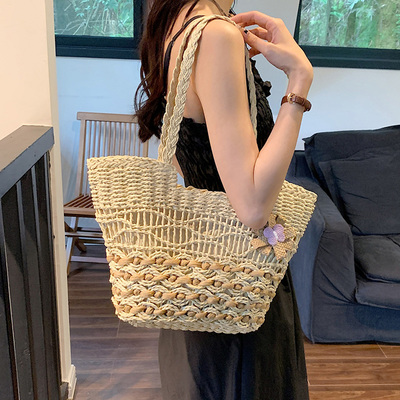 夏季2024新款单肩编织海边沙滩包