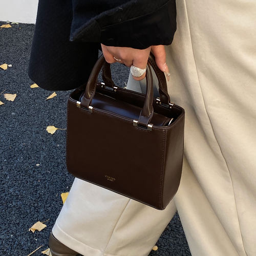 ZATZ油蜡皮盒子手拎包小方包