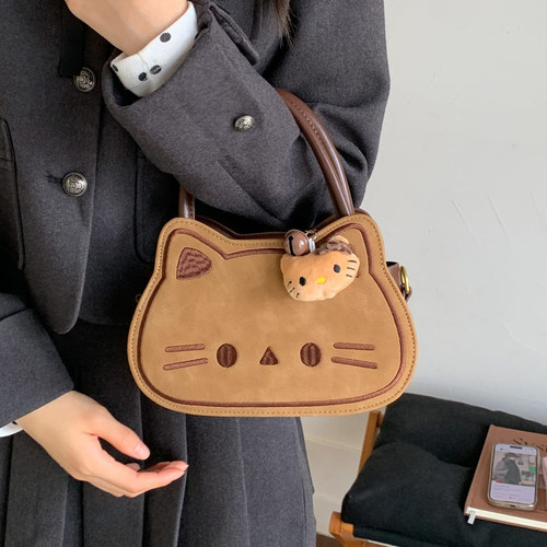 ZATZ甜美可爱刺绣手拎小猫包