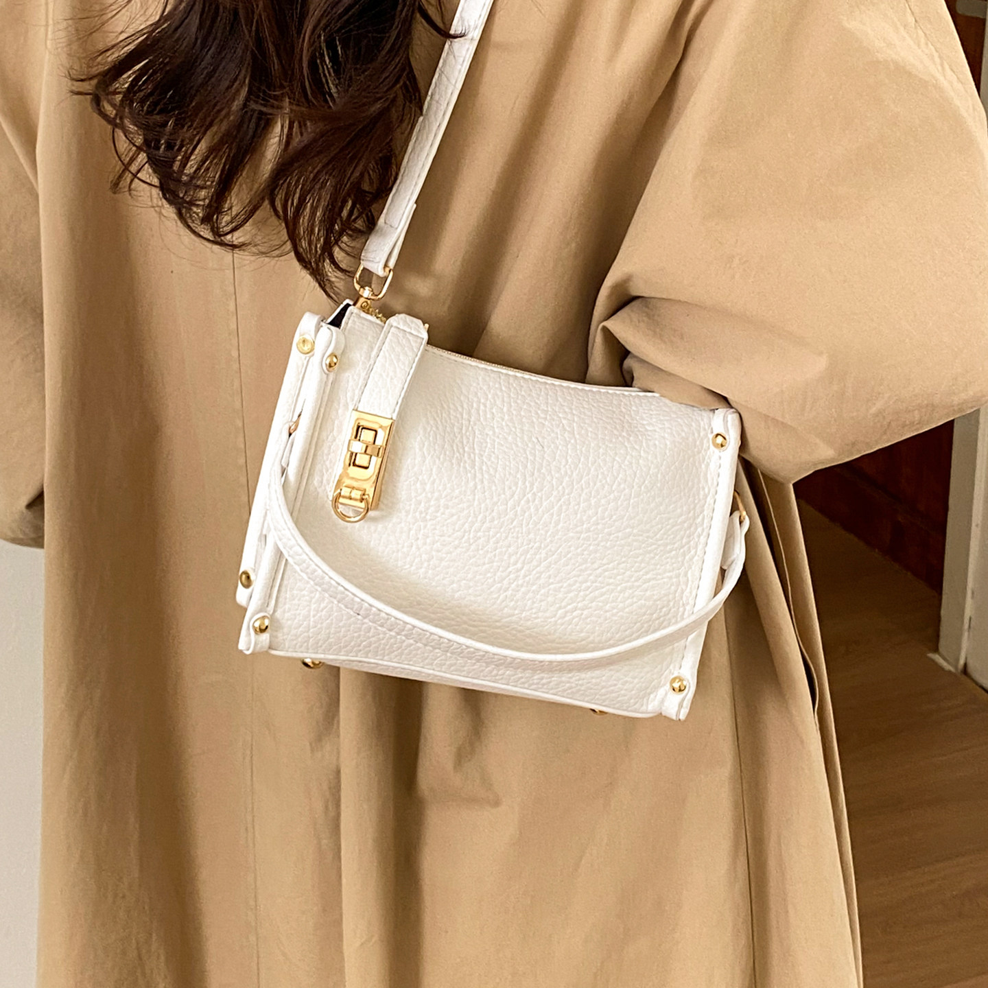 简约荔枝纹小包包女2025新款手提盒子包小方包冬季休闲百搭斜挎包,箱包皮具/热销女包/男包,小方包,淘宝优惠券,粉丝福利购,淘宝优惠卷