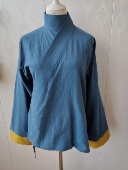 袖 遥知 魏晋风改良无前中缝纯棉曲领襦 口可收日常通勤百搭