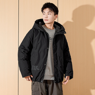 唐狮男士羽绒服2024冬季新款潮牌痞帅宽松连帽短款防风保暖厚外套