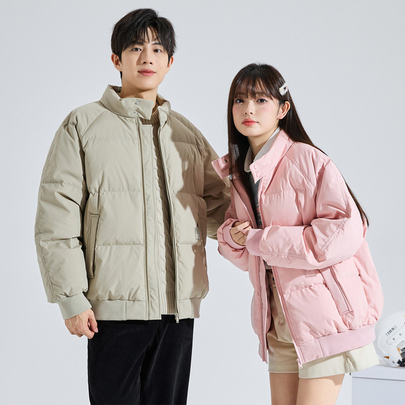 唐狮情侣羽绒服男女2025冬季新款韩版宽松短款青少年超好看面包服