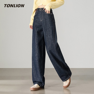 唐狮版型超好看的牛仔裤女2026春季新款通勤宽松显瘦窄版直筒裤子