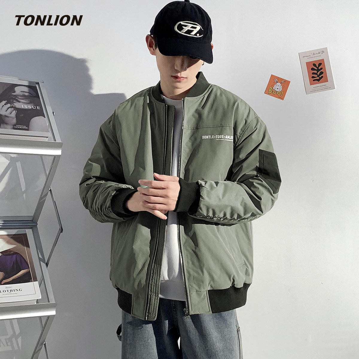 唐狮男士棉服2025新款冬装棉衣男宽松短款美式棒球服加厚夹棉外套