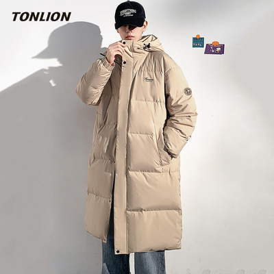 唐狮韩版宽松连帽长款保暖羽绒服