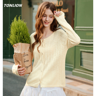 唐狮韩里韩气穿搭毛衣外套女2026春季新款宽松显瘦高级感针织开衫