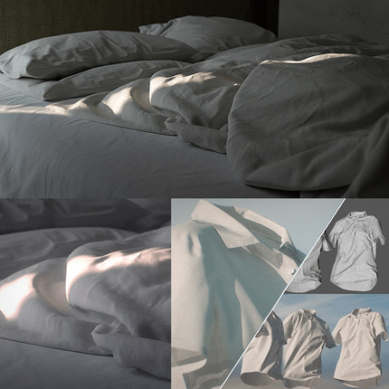 MD布料动画课C4D织物建模服装窗帘褶皱造型动态表达真实材质教程