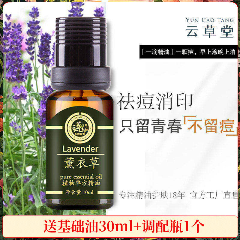 云草堂薰衣草精油10ml全身按摩淡化疤SPA香薰单方精油