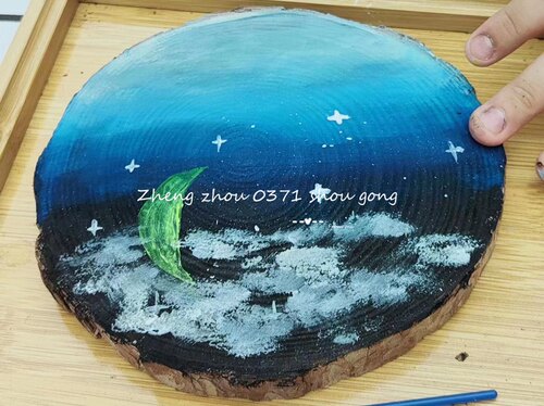 干花木版年轮画DIY手工材料包彩绘木板年轮画创意DIY