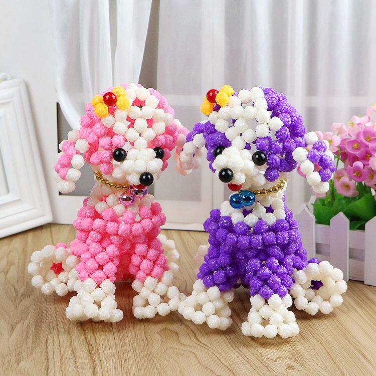 玫瑰珠铃铛贵妇犬卡通DIY编织手工串珠十二生肖动物材料包装饰品