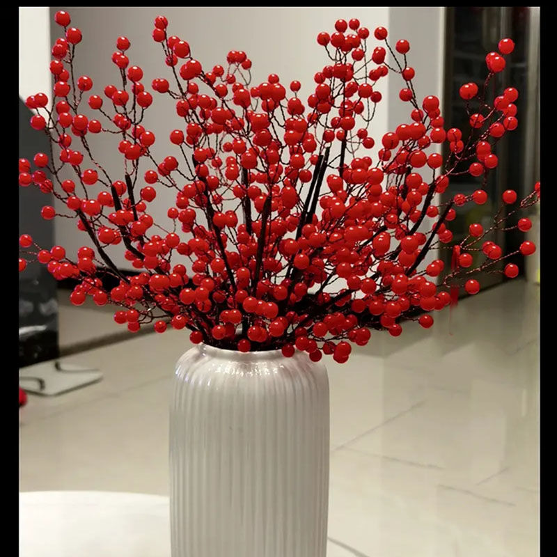 新款北美冬青手工材料包仿真发财果diy串珠红果子半成品乔迁新年
